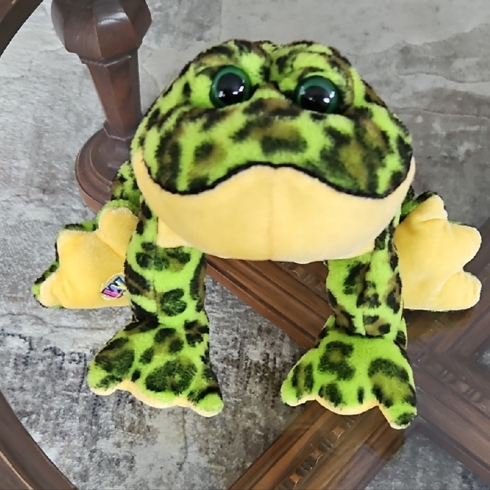 GANZ Green and Yellow Frog Plush